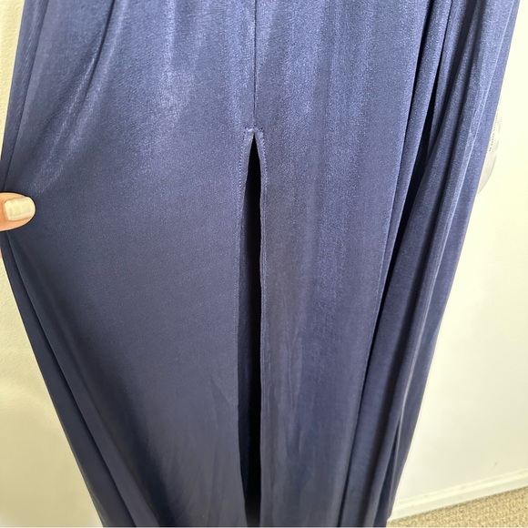 Dress The Population Maxi Krista Plunging V-Neck Navy Blue Large - Picture 7 of 14